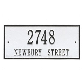 Whitehall Hartford Address Plaque White Black