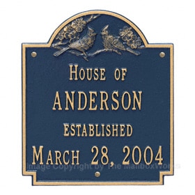 Whitehall Cardinal Wedding Plaque Blue Gold