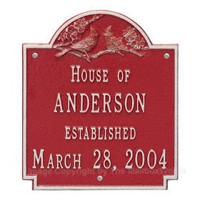 Whitehall Cardinal Wedding Plaque Red Silver