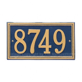 Whitehall Double Line Plaque Blue Gold