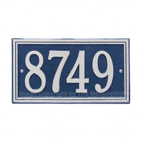 Whitehall Double Line Plaque Blue Silver