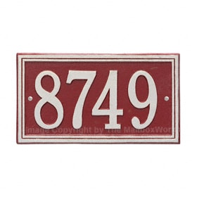 Whitehall Double Line Plaque Red Silver