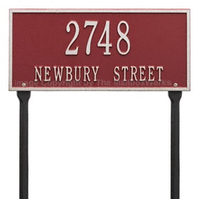 Whitehall Hartford Lawn Marker Red Silver