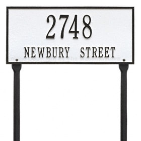 Whitehall Hartford Lawn Marker White Black