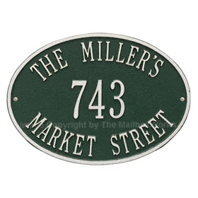 Whitehall Hawthorne Oval Plaque Green Silver