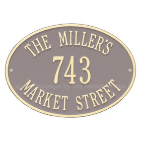 Whitehall Hawthorne Oval Plaque Taupe Ivory