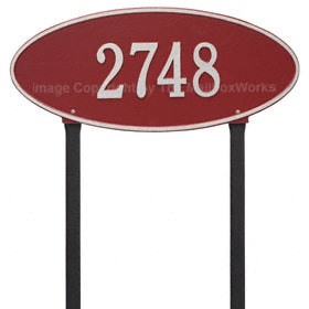 Whitehall Madison Oval Lawn Red Silver