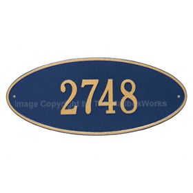 Whitehall Madison Oval Plaque Blue Gold