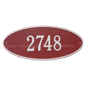Whitehall Madison Oval Plaque Red Silver