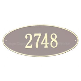 Whitehall Madison Oval Plaque Taupe Ivory
