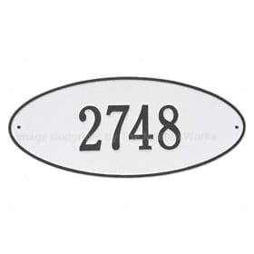 Whitehall Madison Oval Plaque White Black