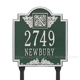 Whitehall Monogram Lawn Marker Green Silver