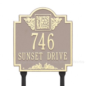 Whitehall Monogram Lawn Marker Taupe Ivory