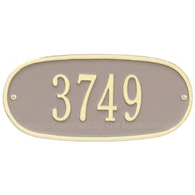 Whitehall Oval Address Plaque Taupe Ivory