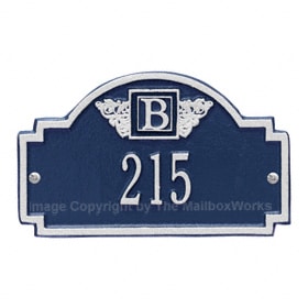 Whitehall Petite Monogram Plaque Blue Silver
