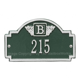 Whitehall Petite Monogram Plaque Green Silver
