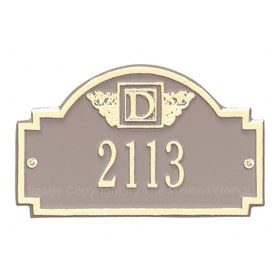 Whitehall Petite Monogram Plaque Taupe Ivory