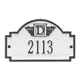 Whitehall Petite Monogram Plaque White Black