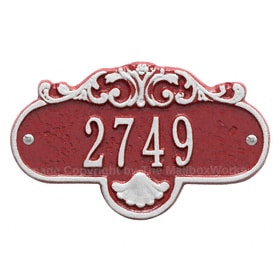 Whitehall Petite Rochelle Plaque Red Silver