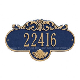 Whitehall Rochelle Address Plaque Blue Gold