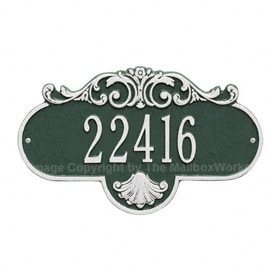 Whitehall Rochelle Address Plaque Green Silver