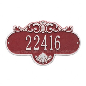 Whitehall Rochelle Address Plaque Red Silver
