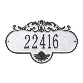 Whitehall Rochelle Address Plaque White Black