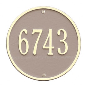 Whitehall Round Address Plaque Taupe Ivory