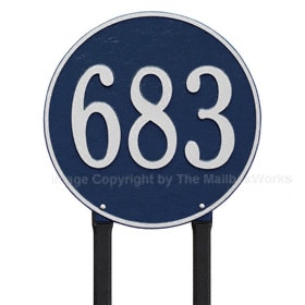 Whitehall Round Lawn Marker Blue Silver