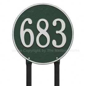 Whitehall Round Lawn Marker Green Silver