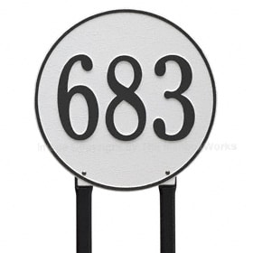 Whitehall Round Lawn Marker White Black