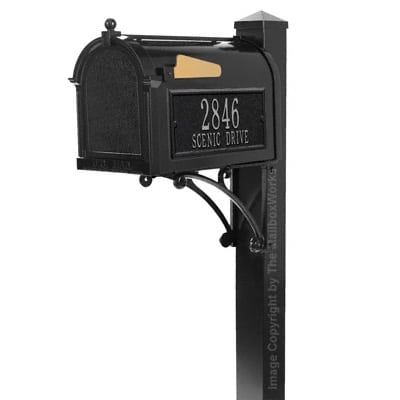 Whitehall Superior Mailbox Package Black Silver