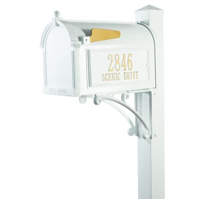 Whitehall Superior Mailbox Package White Gold