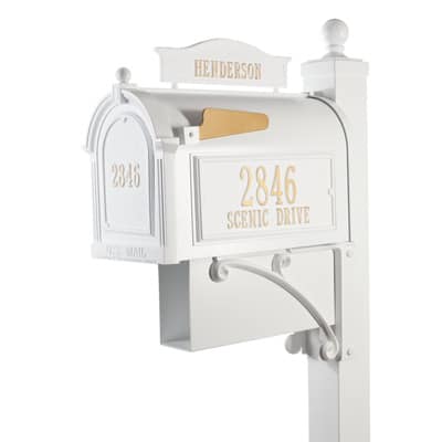 Whitehall Ultimate Mailbox Package White Gold