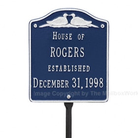 Whitehall Wedding Lawn Marker Blue Silver