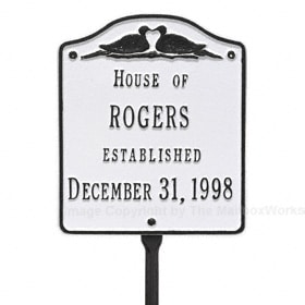 Whitehall Wedding Lawn Marker White Black