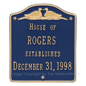 Whitehall Wedding Plaque Blue Gold