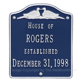 Whitehall Wedding Plaque Blue Silver