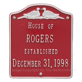 Whitehall Wedding Plaque Red Silver