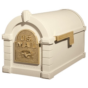 Eagle Keystone Mailbox Almond Polished Brass