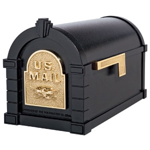 Eagle Keystone Mailbox Black Polished Brass