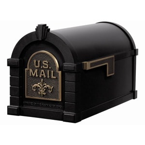 Fleur Keystone Mailbox Black Antique Bronze