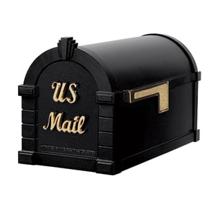 Signature Keystone Mailbox Black Polished Brass