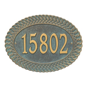 Whitehall Chartwell Address Plaque Bronze Verdigris