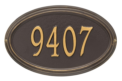 Whitehall Concord Oval Aluminum Address Plaque Product Image