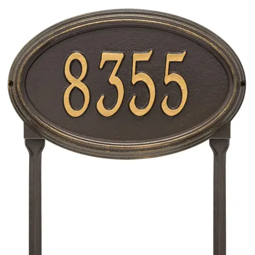 Whitehall Concord Oval Lawn Marker Address Plaque Product Image