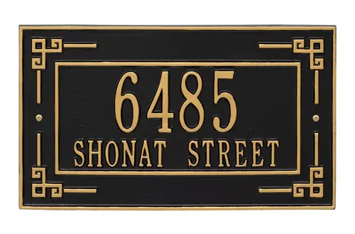 Whitehall Key Corner Address Plaque
