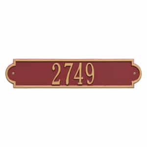 Whitehall Richmond Horizontal Plaque Red Gold