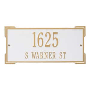 Whitehall Roanoke Address Plaque White Gold
