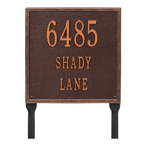 Whitehall Square Lawn Marker Antique Copper